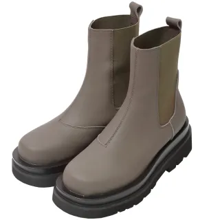 【Ann’S】就是比較瘦-霧面全真皮頂級牛皮切爾西輕量厚底短靴5.5cm(墨綠)