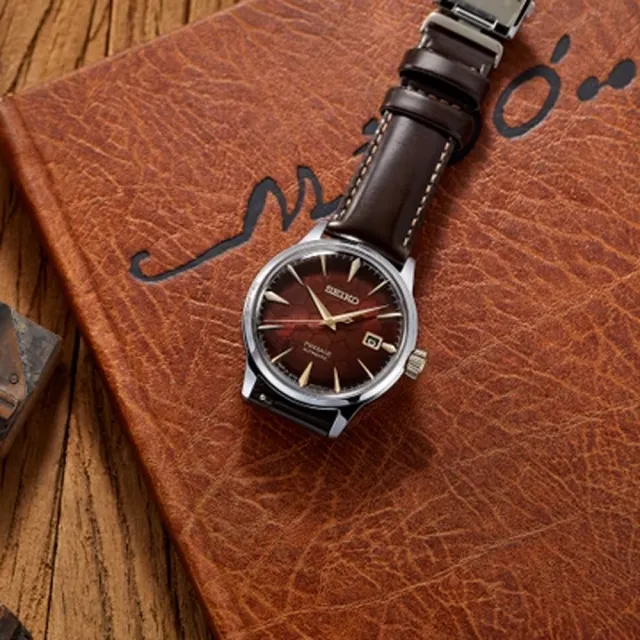 【SEIKO 精工】PRESAGE 限量款70週年石榴蜂蜜調酒師機械錶/40.5mm 父親節 (4R35-01T0R SRPL21J1)