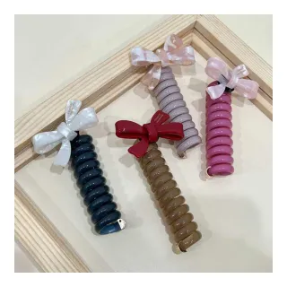 【MISA】蝴蝶結髮繩/韓國設計醋酸板材可愛蝴蝶結泡泡辮編髮神器 電話線髮圈 髮繩(7款任選)