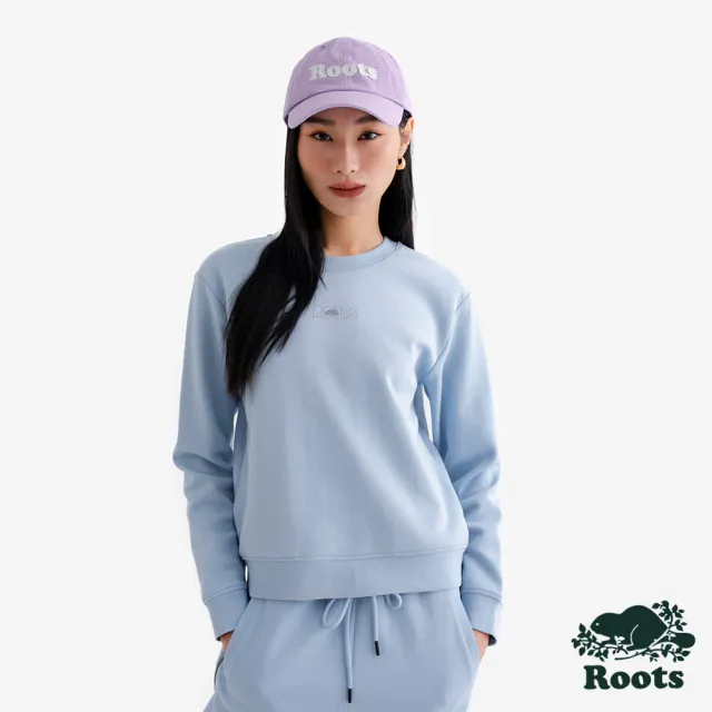 【Roots】Roots女裝- NEON BEAVER 圓領上衣(冰川藍)
