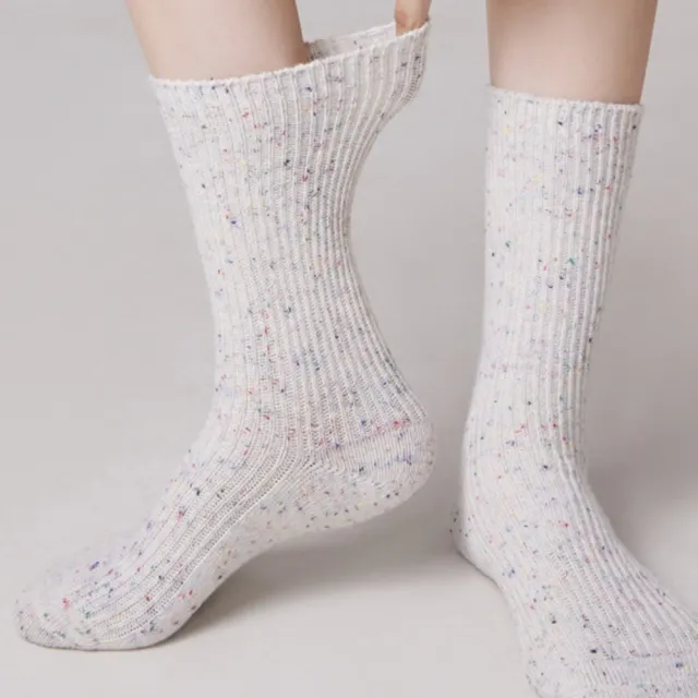 【Porabella】正韓襪 襪子 麻花彩點 襪 素色襪 羊毛襪 加厚 女中筒襪 女襪 SOCKS