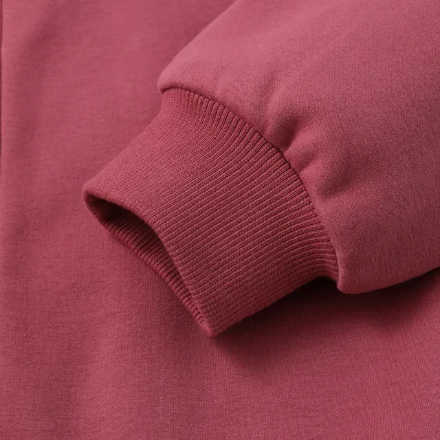 【GAP】女裝 Logo刷毛連帽外套-玫紅色(632621)