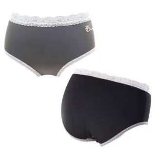 【肽達人】王鍺竹炭中腰輕柔彈力蕾絲內褲(買4送1_5件組)