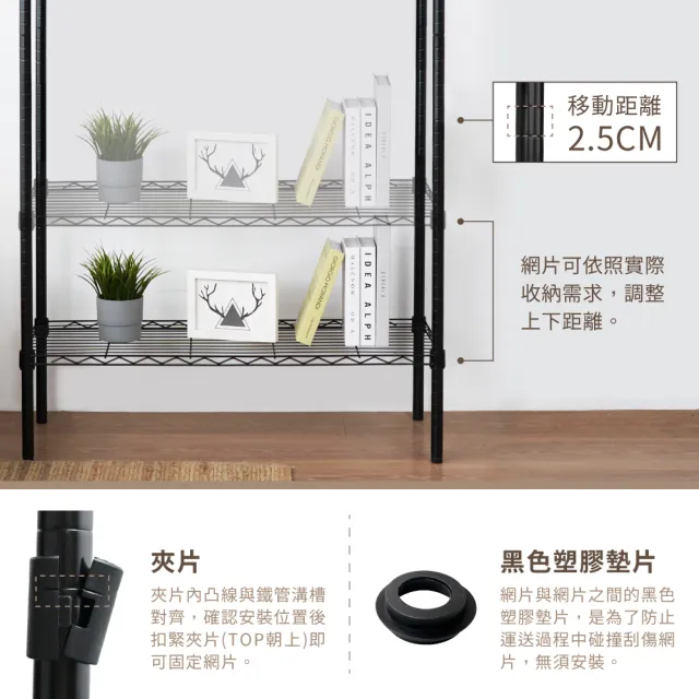 【KIWISH】MIT輕型三層置物架60x30x90cm(鐵架/收納架/層架/廚房架/鐵力士架/置物架/三層架/花架)