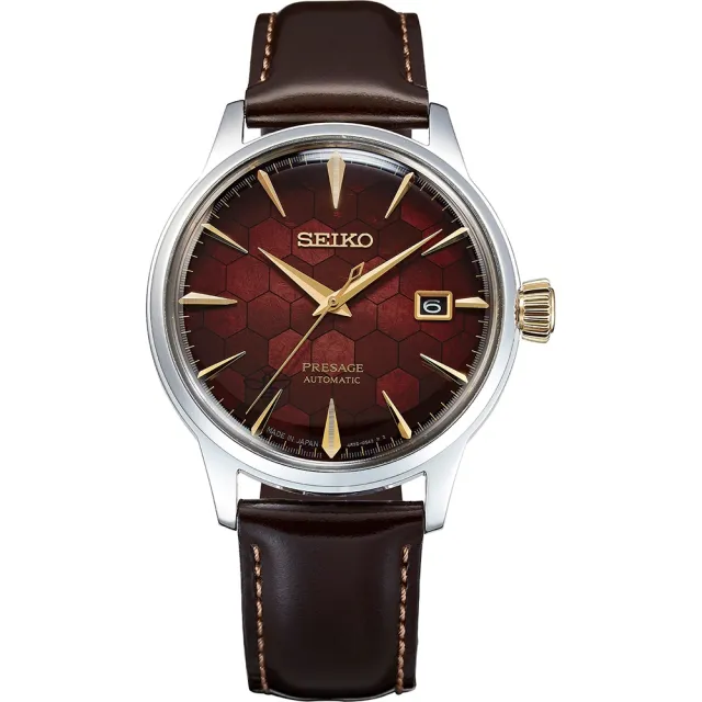 【SEIKO 精工】Presage 台灣限量款 70週年 石榴蜂蜜 調酒機械錶 -40.5mm(SRPL21J1/4R35-01T0R)