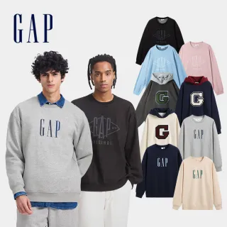 【GAP】男裝 Logo印花刷毛大學T/布章刷毛帽T-多款可選(660048&637912)