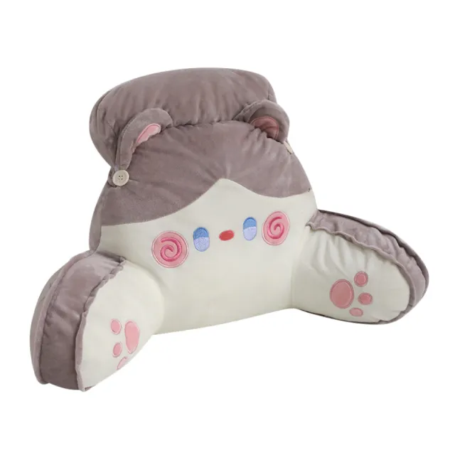 【Pure Sleep 純好眠】抱抱貓護腰靠枕72x50cm(腰靠 床頭靠枕 沙發靠枕 三角靠枕 護腰 靠墊 靠枕)