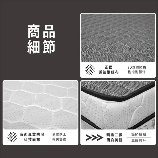 【ASSARI】雙人加大3M防潑水3D透氣雙面可睡12cm日式床墊6x6.2尺x12cm