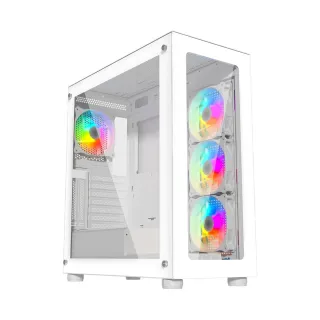 【華碩平台】R7八核GeForce RTX 3050{麒麟座J30C}電競電腦(R7-7700/B650/32G D5/1TB)