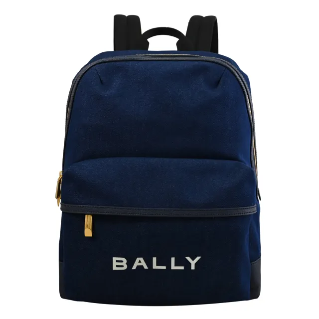 【BALLY】簡約燙印LOGO帆布大旅用包商務包後背包(全新福利品)
