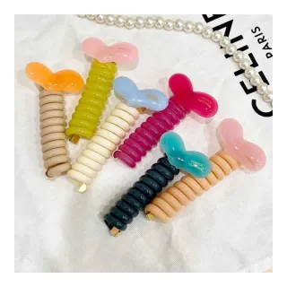 【MISA】編髮神器 電話線圈/韓國設計可愛少女心泡泡辮編髮神器 電話線圈 髮繩(6款任選)