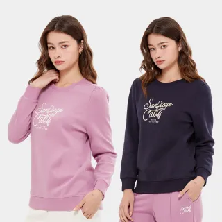 【Hang Ten】女裝-經典品牌刺繡公主袖大學T(多色選)