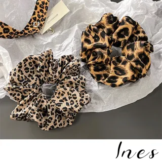 【INES】豹紋髮圈/韓國設計復古經典豹紋大腸圈 髮圈 髮繩(2款任選)