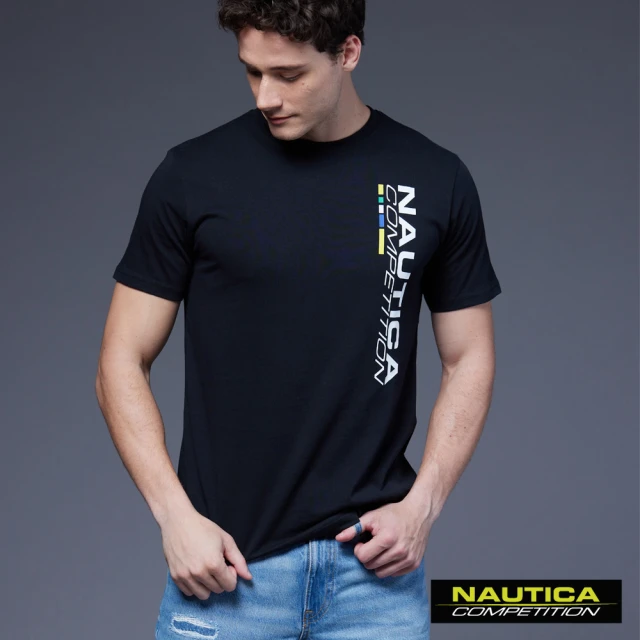 NAUTICA 男裝 COMPETITIO簡約個性風品牌短袖T恤(黑色)