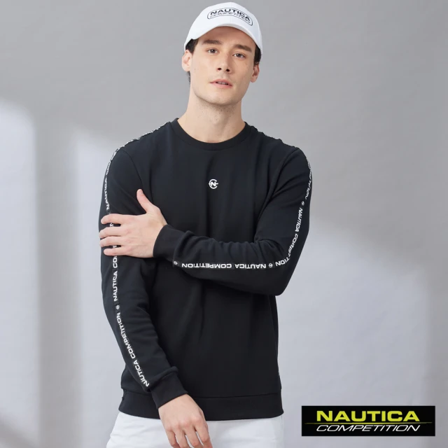 NAUTICA 男裝 COMPETITIO潮流運動感長袖T恤(黑色)