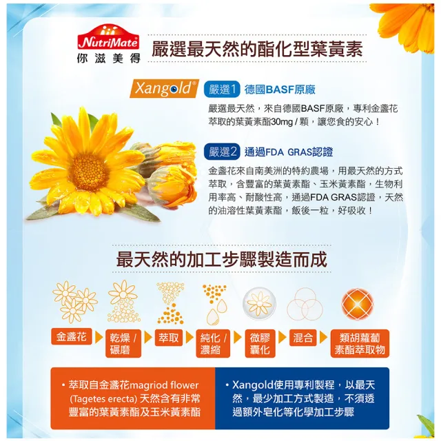 【Nutrimate 你滋美得】雙11限定 愛明晶萃 葉黃素+蝦紅素雙效配方6入組(共180顆、酯化型、金盞花、維生素A)