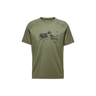 【Mammut 長毛象】Mountain T-Shirt Men 8035m 舒適山景印花有機棉短袖T恤 男款 沼澤綠 #1017-04503