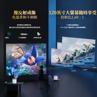 【禾統】H1智慧型全自動對焦投影機(藍芽版 720P 1080P 無線投影 內建Netflix 露營投影機 微型投影機)