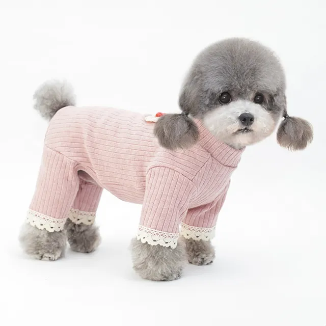 【pettrip】仿毛粗條四腳衣(秋冬款寵物服飾 貓狗衣服 柔軟舒適)
