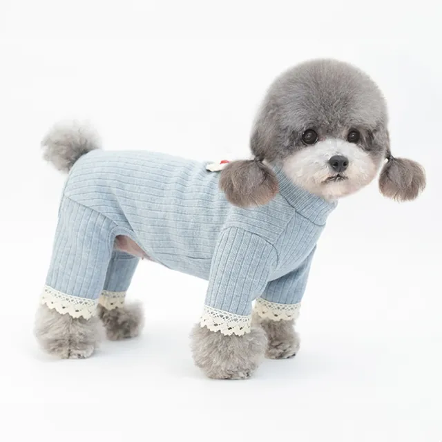 【pettrip】仿毛粗條四腳衣(秋冬款寵物服飾 貓狗衣服 柔軟舒適)