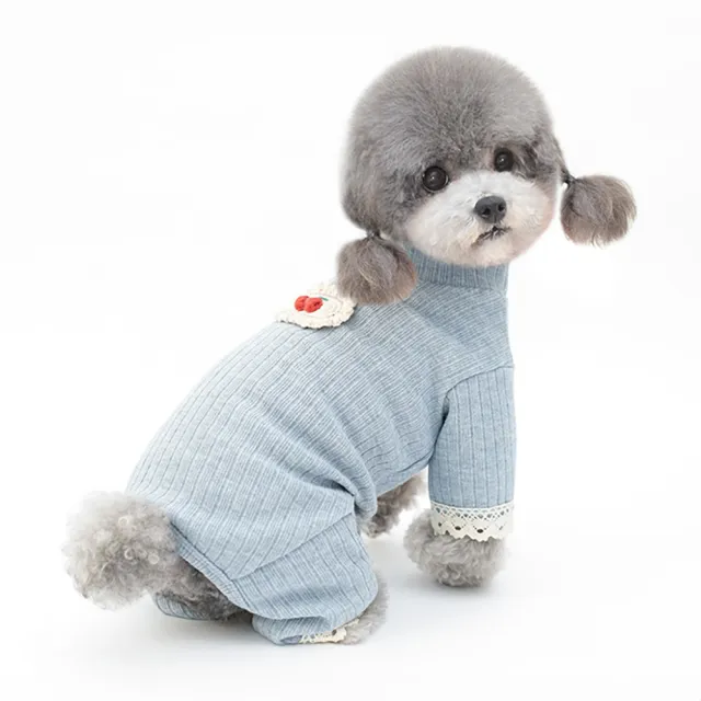 【pettrip】仿毛粗條四腳衣(秋冬款寵物服飾 貓狗衣服 柔軟舒適)