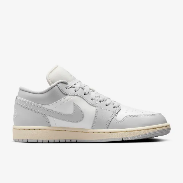 【NIKE 耐吉】雙11 運動鞋 休閒鞋 女鞋 男鞋 WMNS AIR JORDAN 1 LOW AJ1 喬丹 白 淺灰(DC0774103)