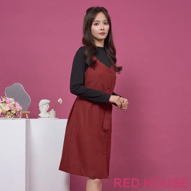 【RED HOUSE 蕾赫斯】簡約兩件式背心洋裝(共2色)