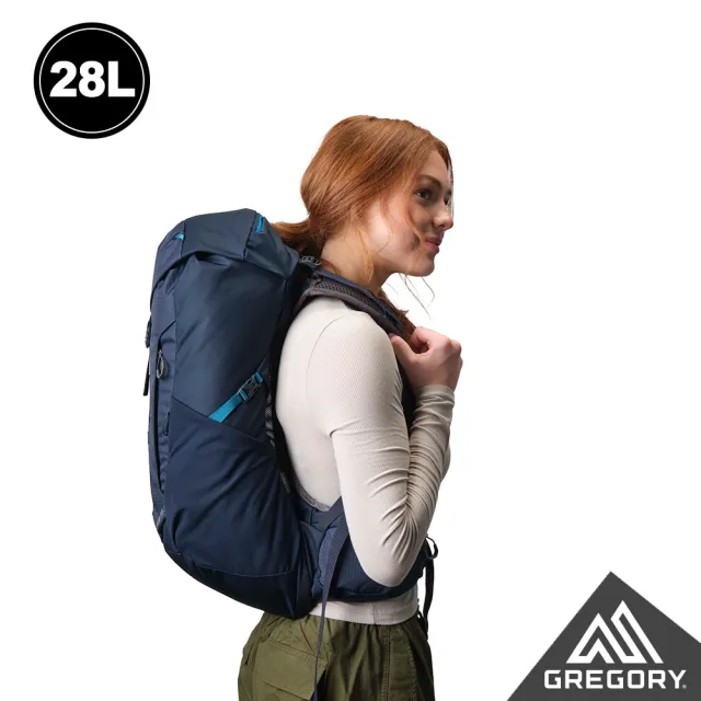 【Gregory】28L JADE LT 多功能 背包 登山包 午夜藍 寶石紅(透氣背板 臀帶 單日登山包 健行包 水袋包)