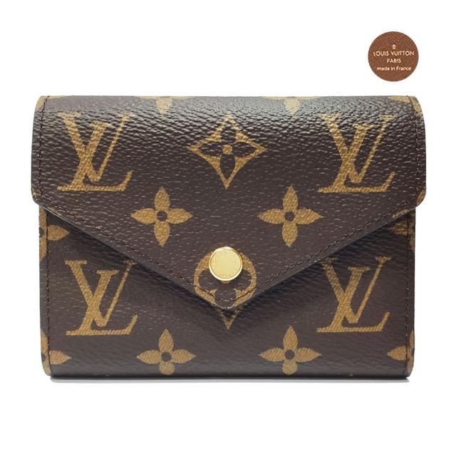 【Louis Vuitton 路易威登】M62472 經典Victorine系列經典Monogram帆布三折暗釦短夾(棕色)