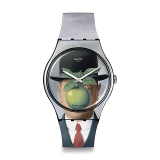 【SWATCH】LE FILS DE L HOMME BY RENE MAGRITTE 經典手錶/男錶/女錶/瑞士製造 SUOZ350(41mm)