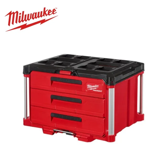 【Milwaukee 美沃奇】PACKOUT™ 配套抽屜收納箱-3抽(48-22-8443滿備-三層抽屜隔板)