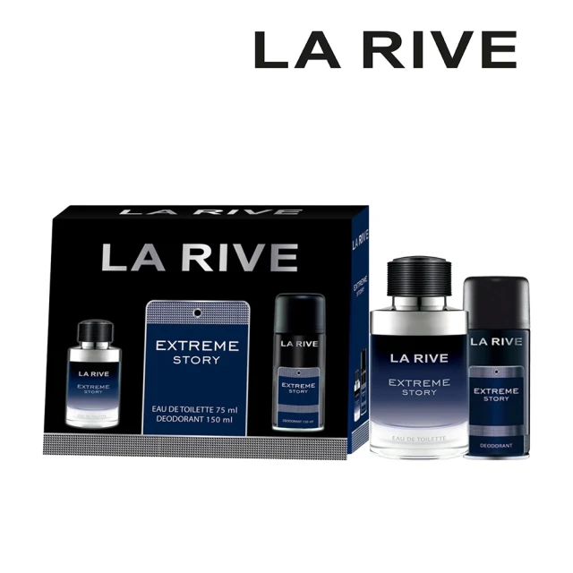 LA RIVE Extreme Story 淡香水禮盒組 香水75ml+香水噴霧150ml(專櫃公司貨 歐洲原裝進口)