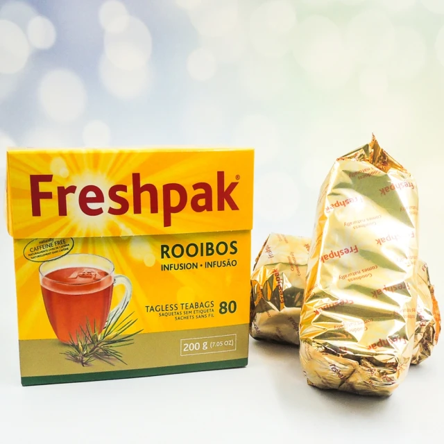 即期品-Freshpak 南非國寶茶包-新包裝2.5克x80入x5盒/組(無咖啡因、抗氧化、晚安茶/效期2025/10/02)