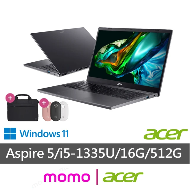 ACER 宏碁Acer 筆電包/滑鼠組15.6吋i5輕薄筆電(Aspire 5/A515-58P-58UC/i5-1335U/16G/512G/W11)