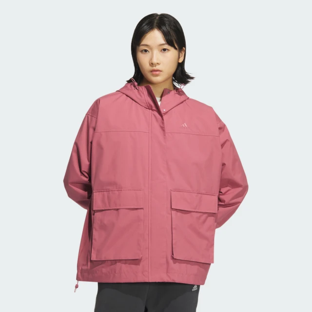 adidas 愛迪達 外套 女款 運動連帽外套 寬鬆版 MOUNTAIN PARKA 粉 JG3811(S2827)