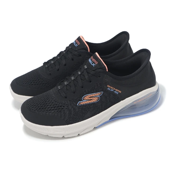 SKECHERS 休閒鞋 Go Walk Air 3.0-Yasmin Slip-Ins 女鞋 黑 套穿式 健走鞋(124372-BKLB)