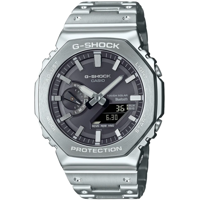 CASIO 卡西歐 G-SHOCK 太陽能藍牙 金屬八角防護構造雙顯錶 雙12 優惠 聖誕 禮物(GM-B2100SD-1A)