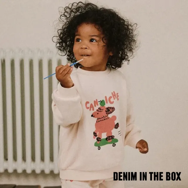 【DENIM IN THE BOX】童裝-粉紅小羊衛衣(白色)