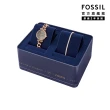 【FOSSIL 官方旗艦館】Carlie系列 優雅羅馬時刻手錶手鍊套組 不鏽鋼鍊帶 28MM(2色可選)