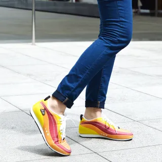 【PUHU 彪琥】經典復古流線健走鞋-男款桔(100%MIT 獨家製程不脫膠)