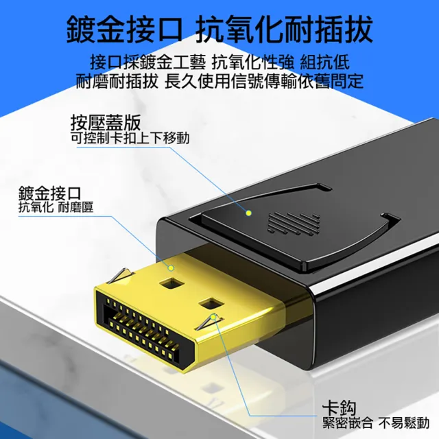 【Arum】DP轉HDMI影音轉接線 1080P高清公轉母轉接器(DisplayPort to HDMI公對母訊號轉接頭)