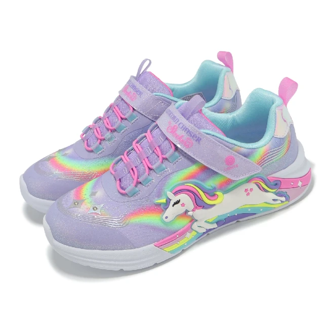 SKECHERS 兒童燈鞋 S Lights-Unicorn Chaser 中童 小朋友 魔鬼氈 燈鞋 閃燈 發光(302298-LLVMT)