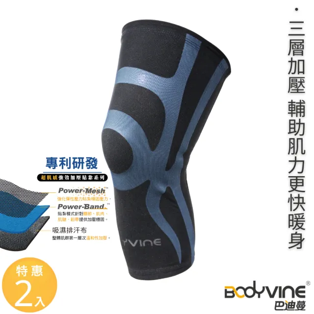 【BodyVine 巴迪蔓】超肌感貼紮護膝-特惠2入組(左右副韌帶 半月板穩固 CT-N15520_2入組/CT-N15521_2入組)