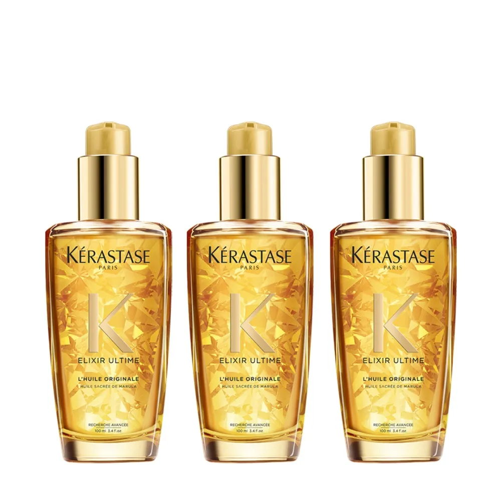 【KERASTASE 巴黎卡詩】金緻柔馭露100ml 買2送1(小金油/修護/柔順/光澤/護髮油/髮油/雙11限定)