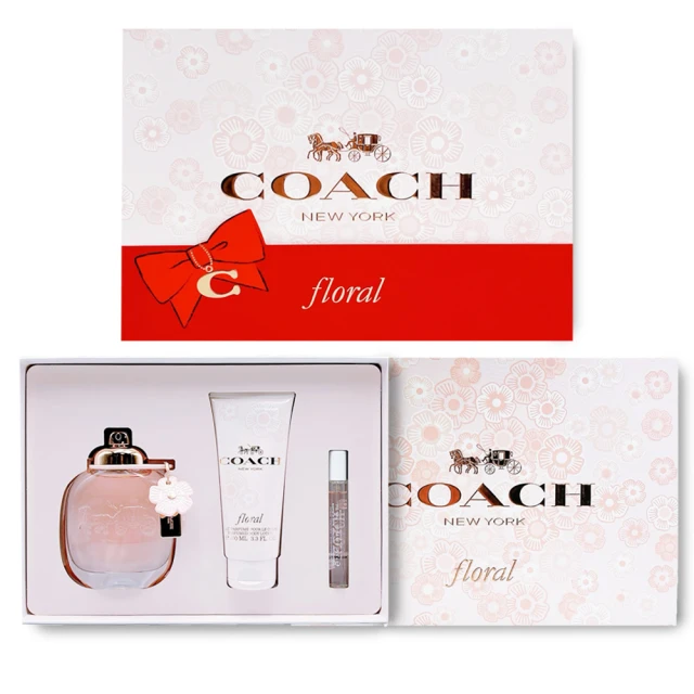 COACH 芙洛麗淡香精禮盒-淡香精90ML+ 噴式小香7.5ML+身體乳100ML(專櫃公司貨)