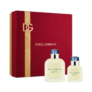 【DOLCE&GABBANA 杜嘉班納】淺藍男性淡香水125ml 緋紅禮盒(專櫃公司貨)