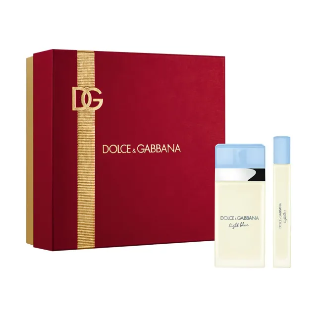 【DOLCE&GABBANA 杜嘉班納】淺藍女性淡香水50ml 緋紅禮盒(專櫃公司貨)