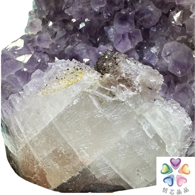【恬芯晶品】PJ39烏拉圭方解石水晶開運外來財(紫水晶消磁淨化財運財位招財招貴人紫晶鎮新年禮物新春)
