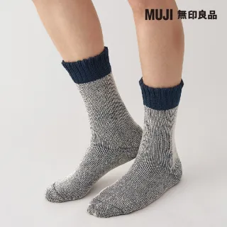 【MUJI 無印良品】男圈絨厚織室內直角襪(共4色)