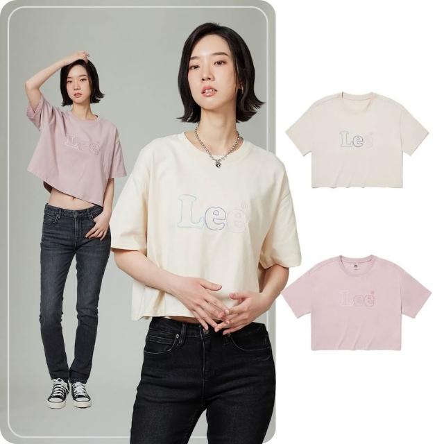 【Lee】女裝 短袖T恤 / 短版 彩線LOGO / 季節性版型 共2色(LB402084005 / LB402084189)